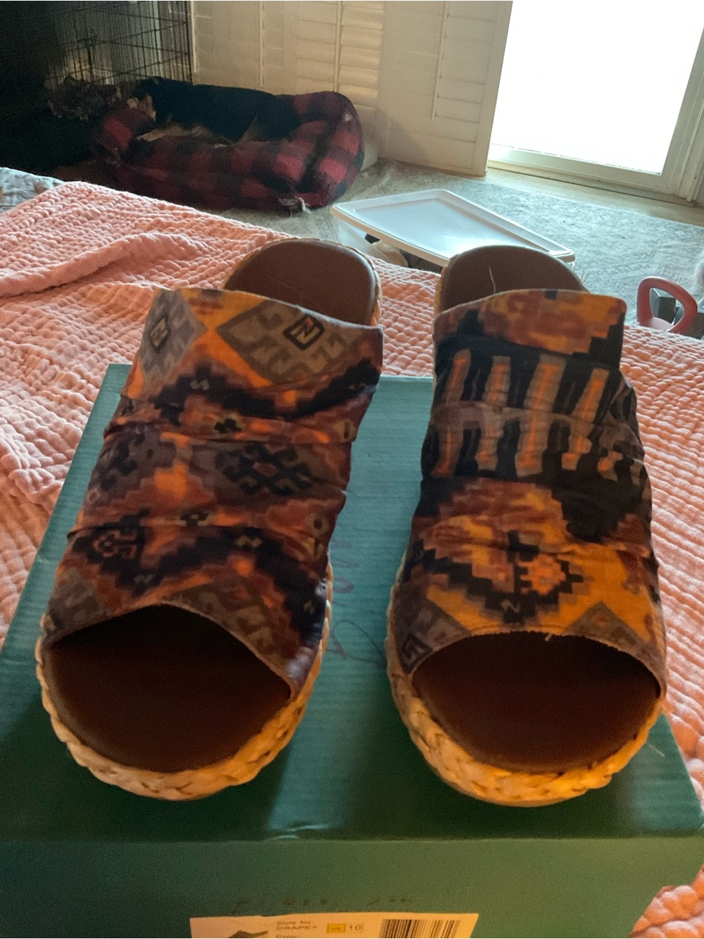Blowfish Orange & Navy Patterned womens Sandals